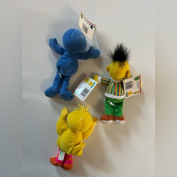 Vintage 1997 Sesame Street Beans Plush 9” Big Bird Grover Bert tags attached - Picture 2 of 3